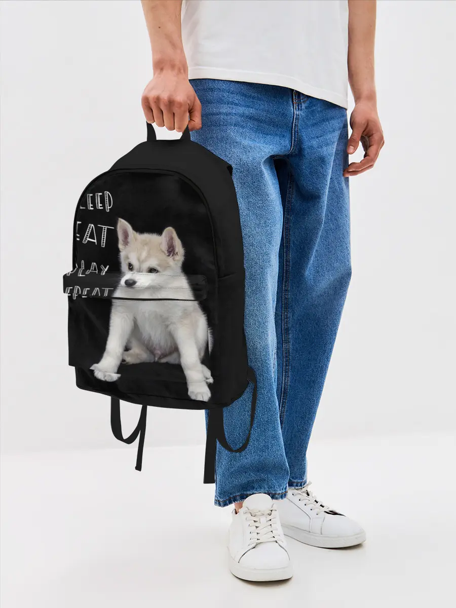 Рюкзак джинсовый / Sleep Eat Play Repeat