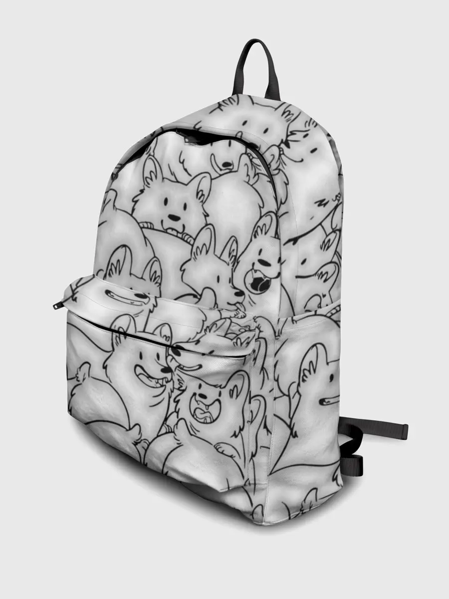 Рюкзак джинсовый / Корги ЧБ