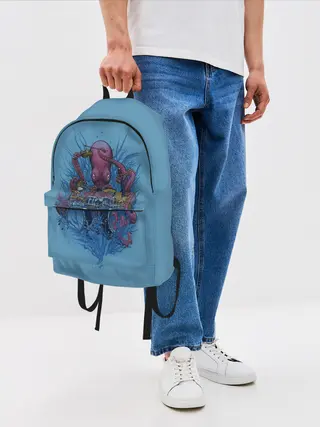 Рюкзак джинсовый / Осьминог барабанщик