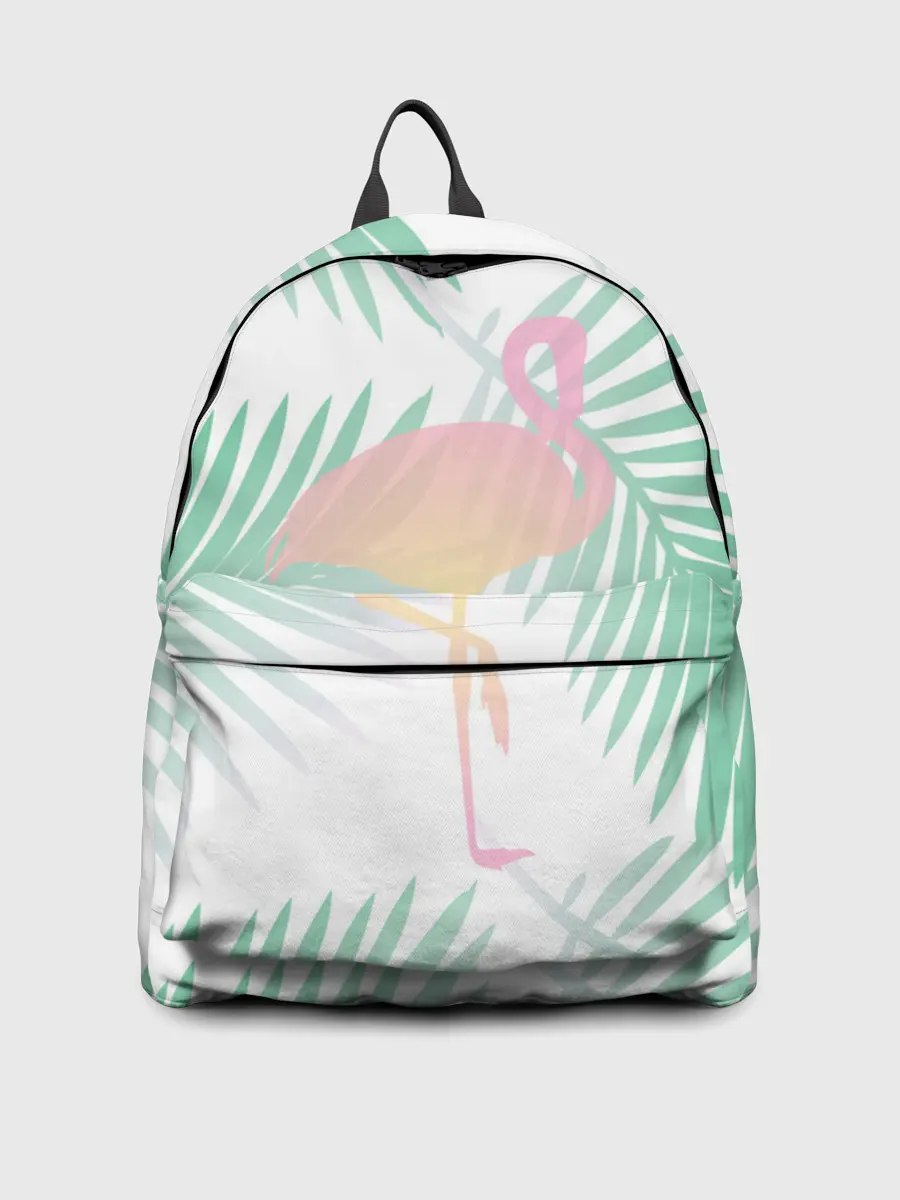 Рюкзак джинсовый / Фламинго в джунглях