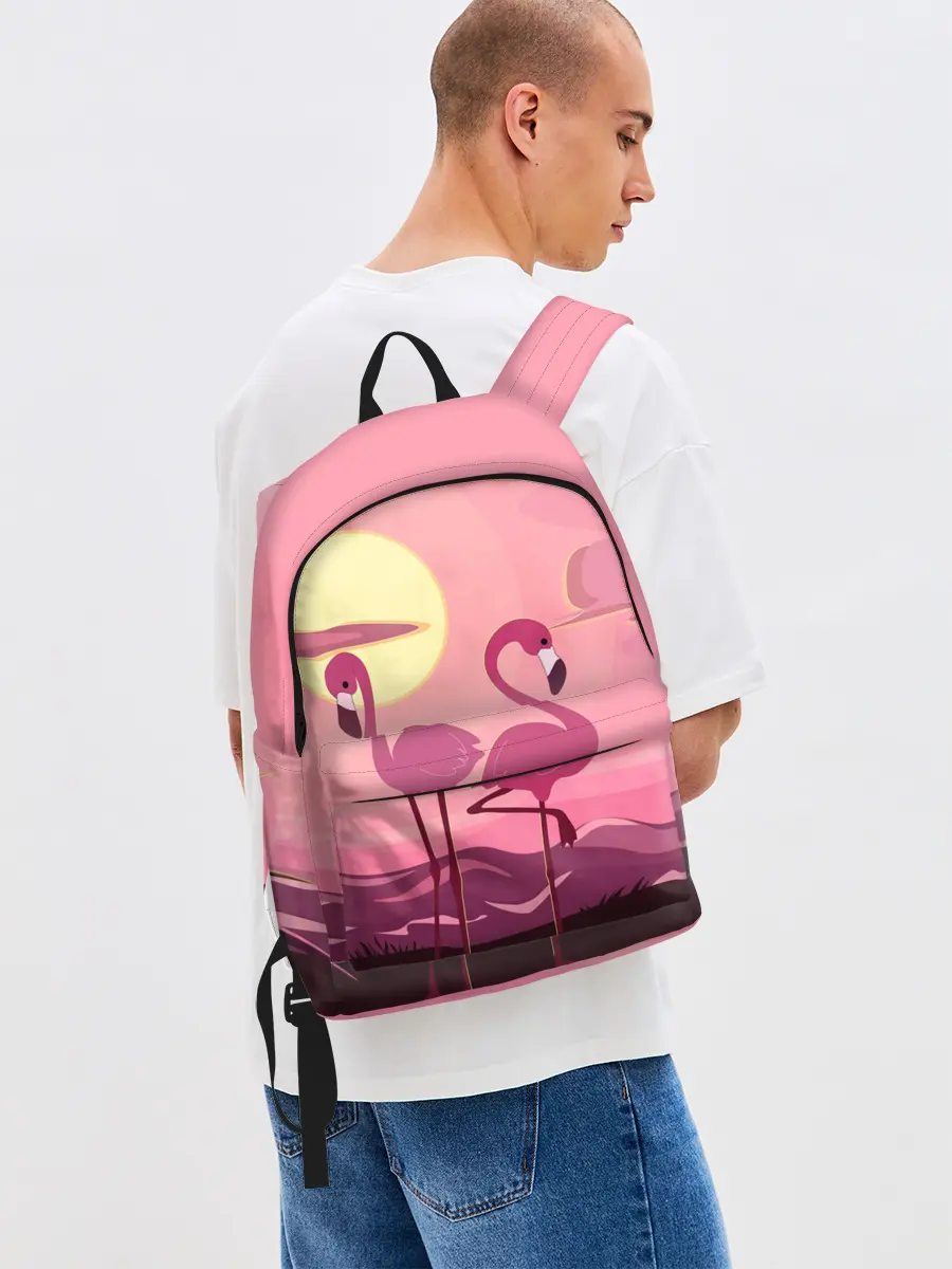 Рюкзак джинсовый / фламинго