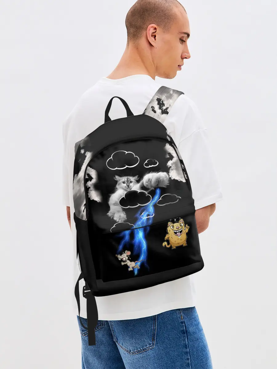 Рюкзак джинсовый / Грозовой, кошак