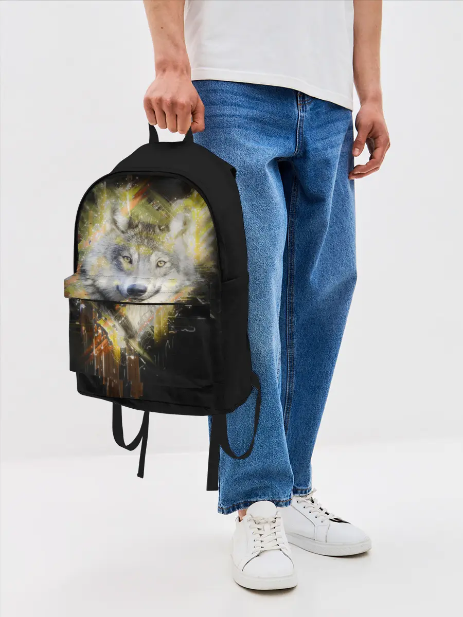 Рюкзак джинсовый / Волчий тотем