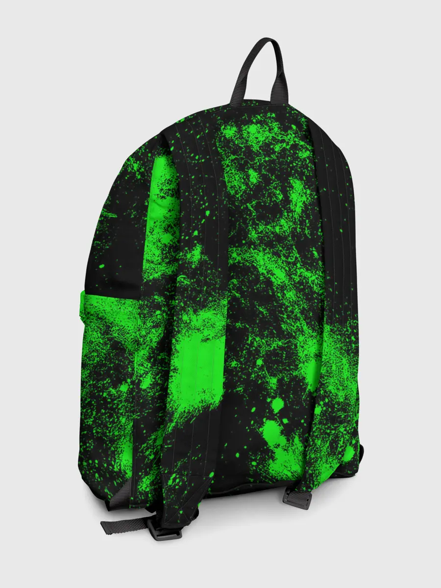 Рюкзак джинсовый / Зелёная краска