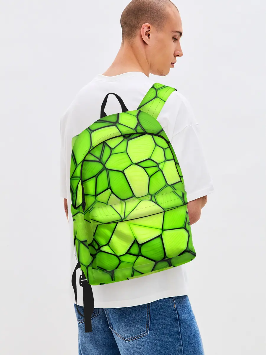 Рюкзак джинсовый / Зеленая мозаика