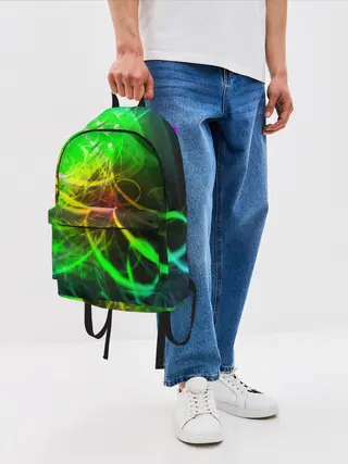 Рюкзак джинсовый / ЗЕЛЕНЫЙ НЕОН