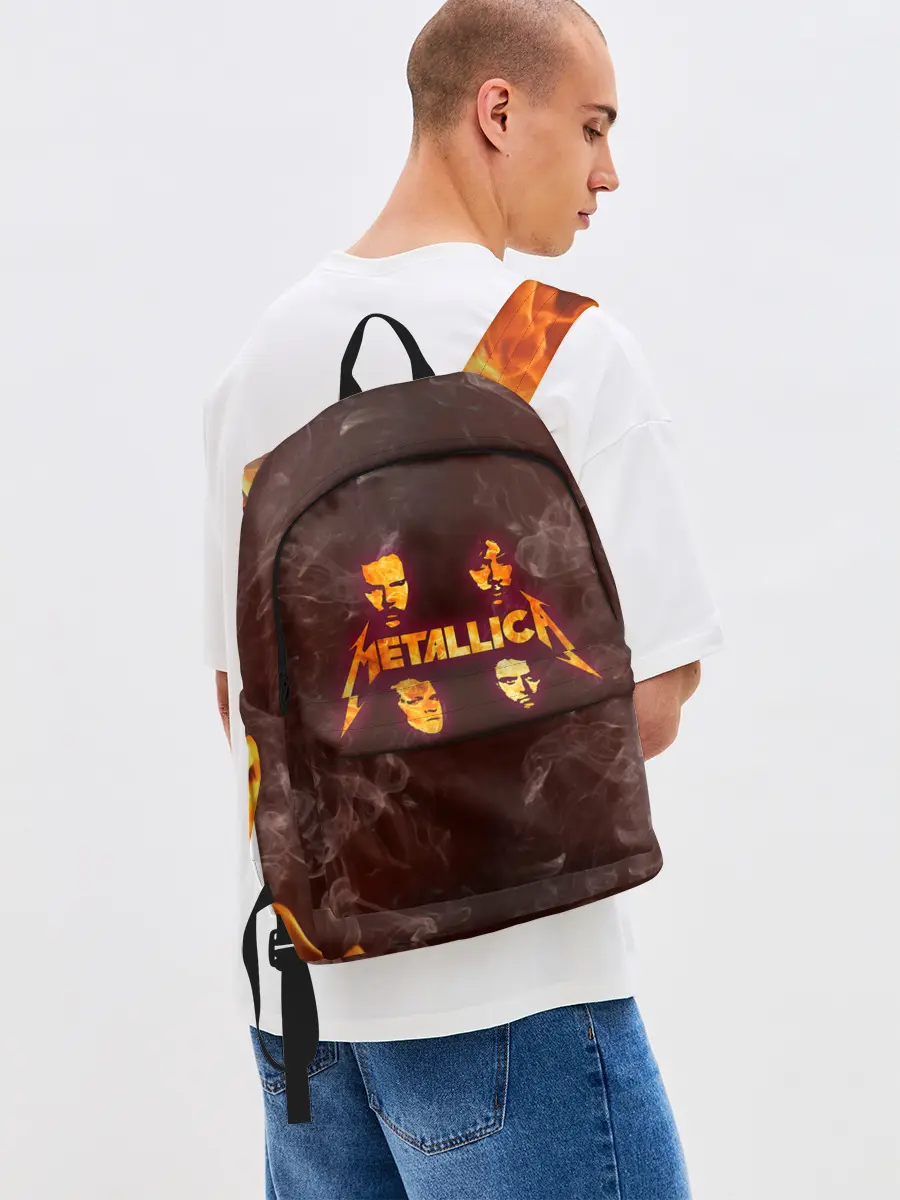 Рюкзак джинсовый / Metallica | Fire Rock