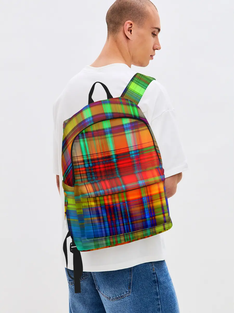 Рюкзак джинсовый / Неоновая сетка