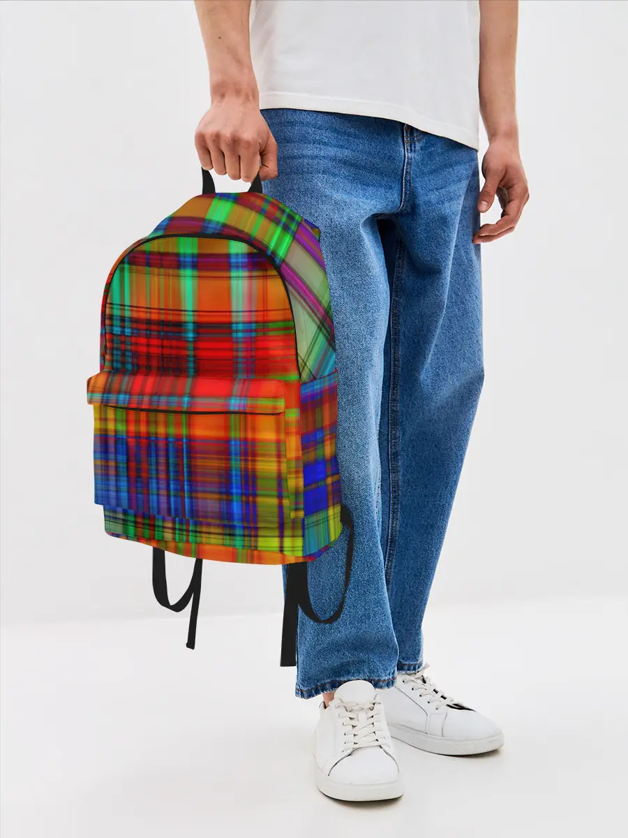 Рюкзак джинсовый / Неоновая сетка