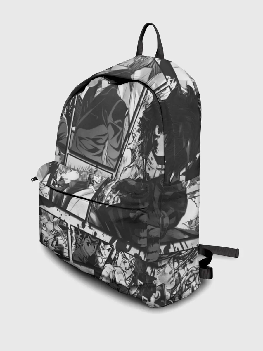 Рюкзак джинсовый / EPIC MAIN ANIME CHARACTERS 3D! monochome