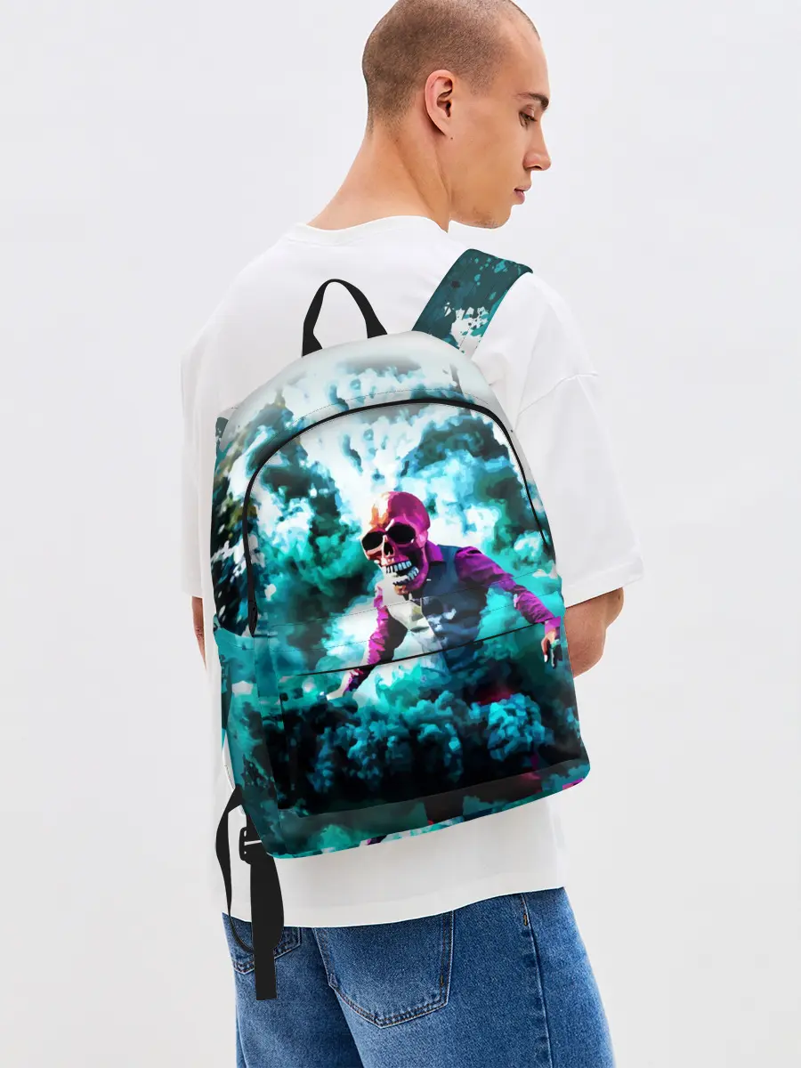 Рюкзак джинсовый / Череп в дыму