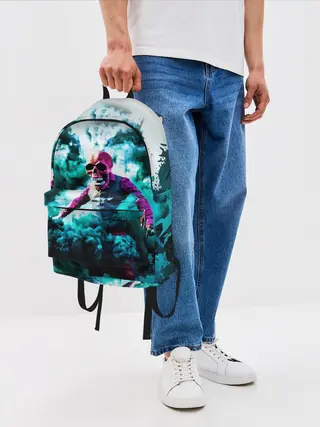Рюкзак джинсовый / Череп в дыму