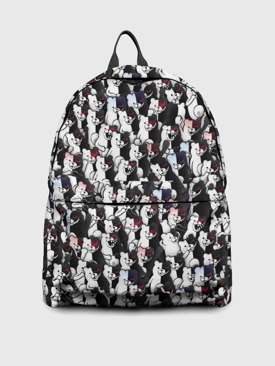 Рюкзак джинсовый / Черно-белые медведи