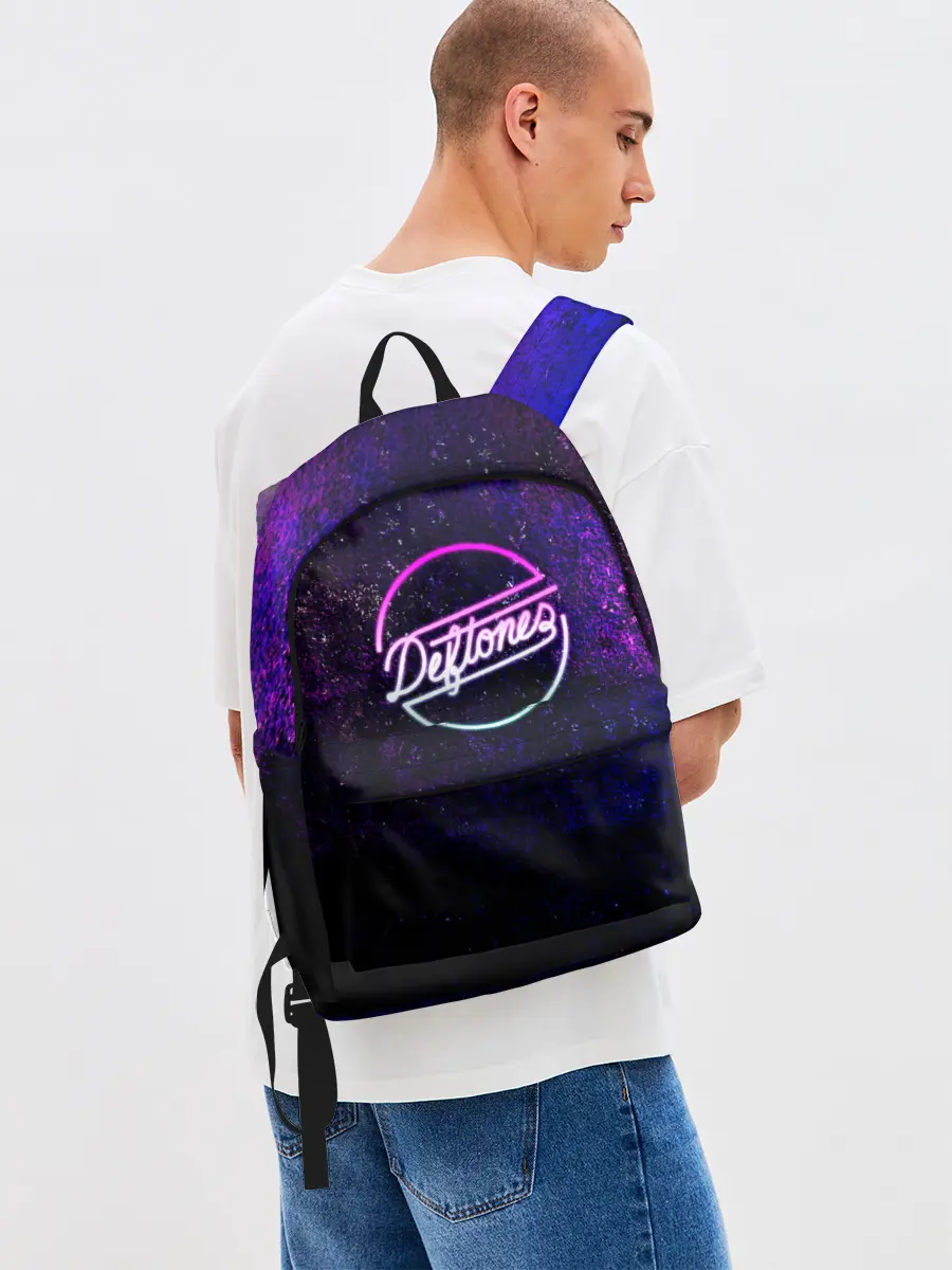 Рюкзак джинсовый / Deftones. Neon logo