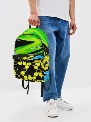 Рюкзак джинсовый / Light green urban marble