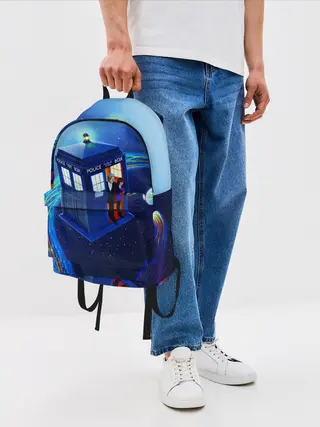 Рюкзак джинсовый / ДОКТОР И КЛАРА И ТАРДИС