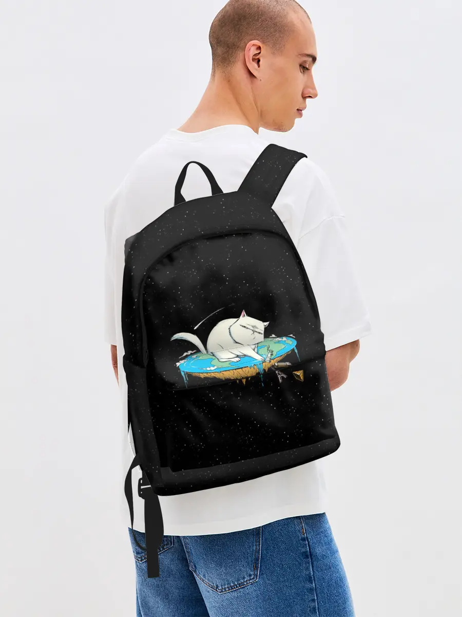 Рюкзак джинсовый / Flat earth Cat