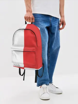 Рюкзак джинсовый / Красно-белая форма