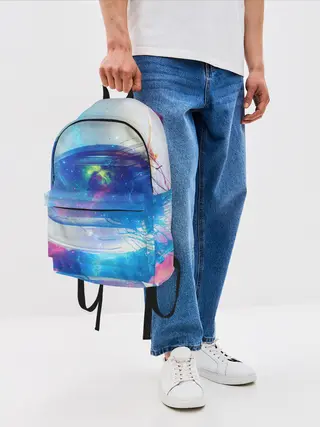 Рюкзак джинсовый / Космонавт - космос