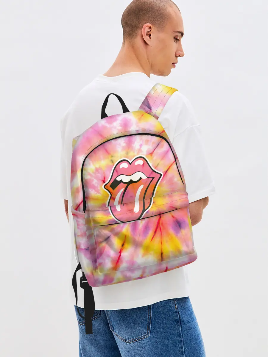 Рюкзак джинсовый / Rolling Stones tie-dye