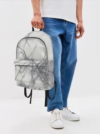 Рюкзак джинсовый / Мрамор