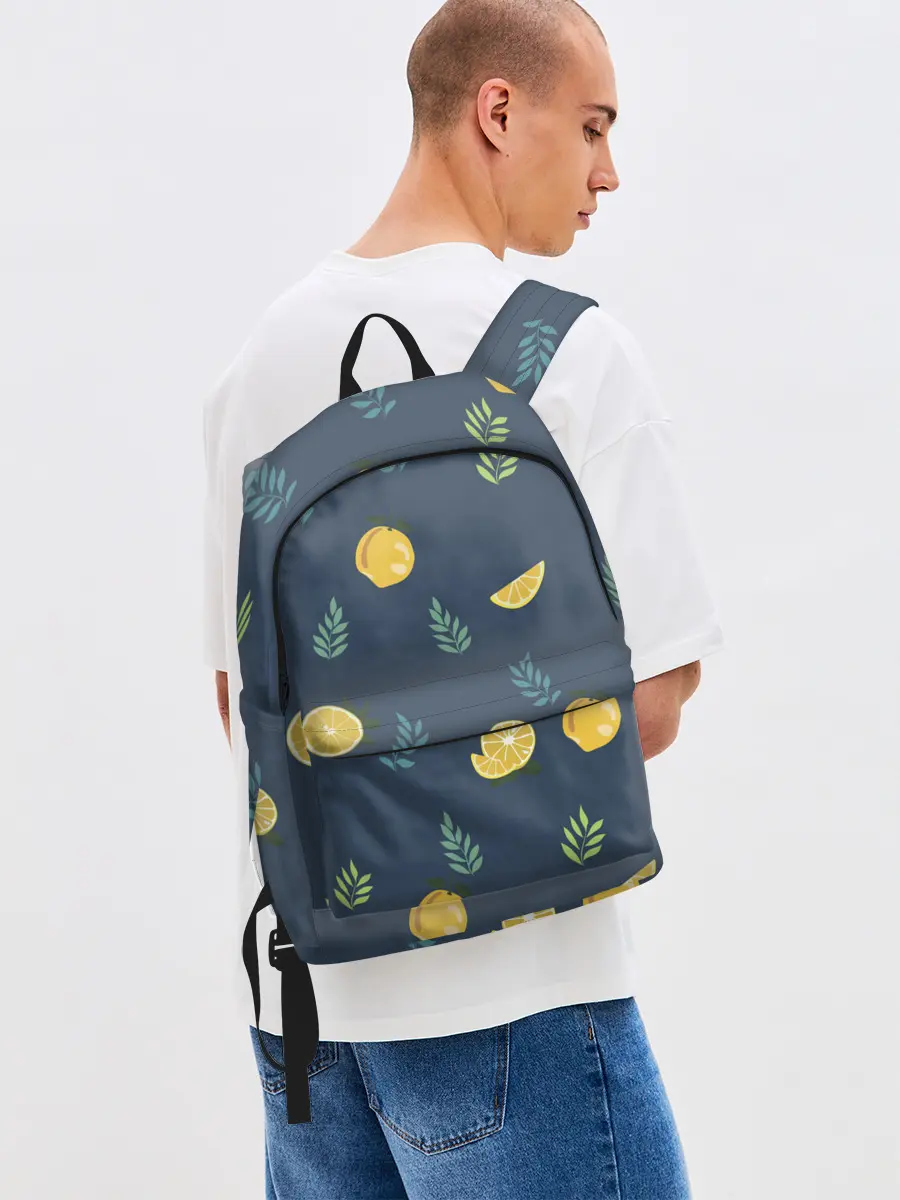 Рюкзак джинсовый / Лимонный узор