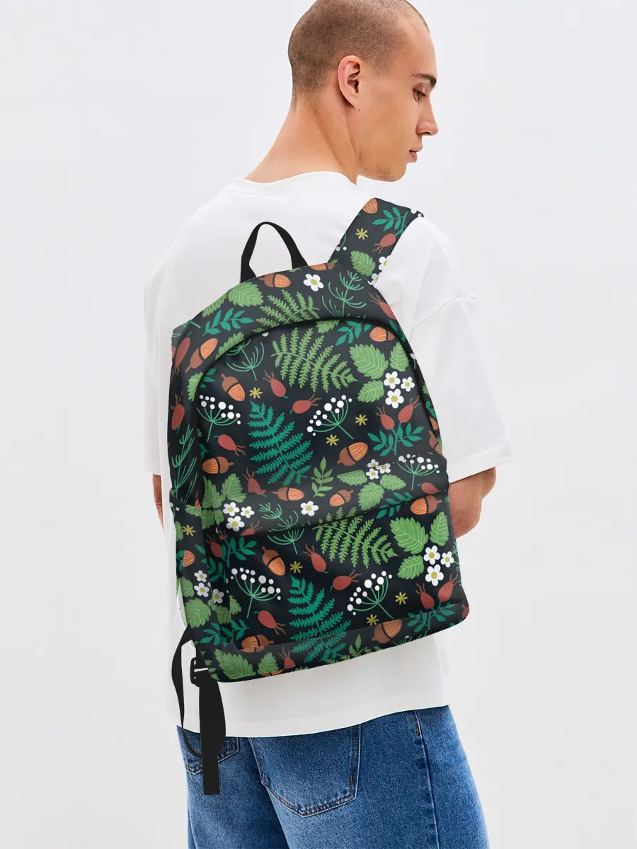 Рюкзак джинсовый / Forest leaves invert
