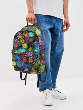 Рюкзак джинсовый / Разноцветные вирусы