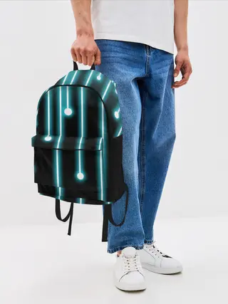 Рюкзак джинсовый / Неон