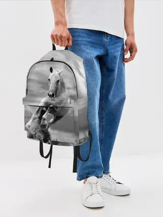Рюкзак джинсовый / Белая лошадь