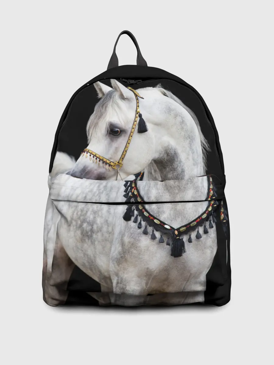 Рюкзак джинсовый / Серый в яблоках конь