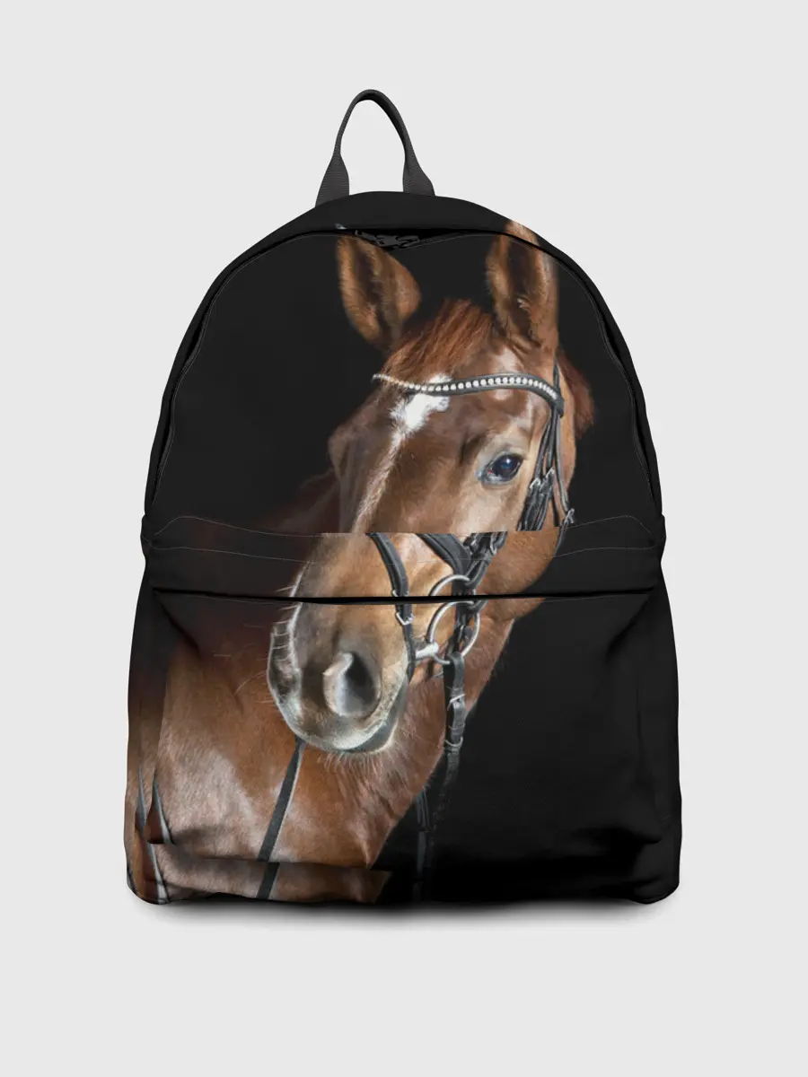 Рюкзак джинсовый / Гнедая лошадь