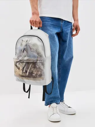 Рюкзак джинсовый / Белая лошадь