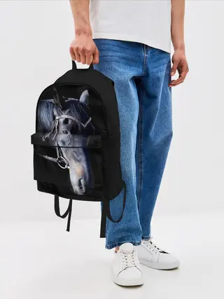 Рюкзак джинсовый / Конь вороной