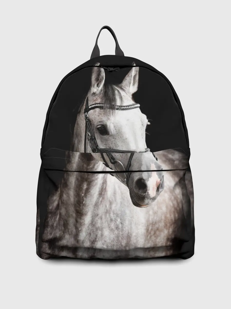 Рюкзак джинсовый / Серный в яблоках конь