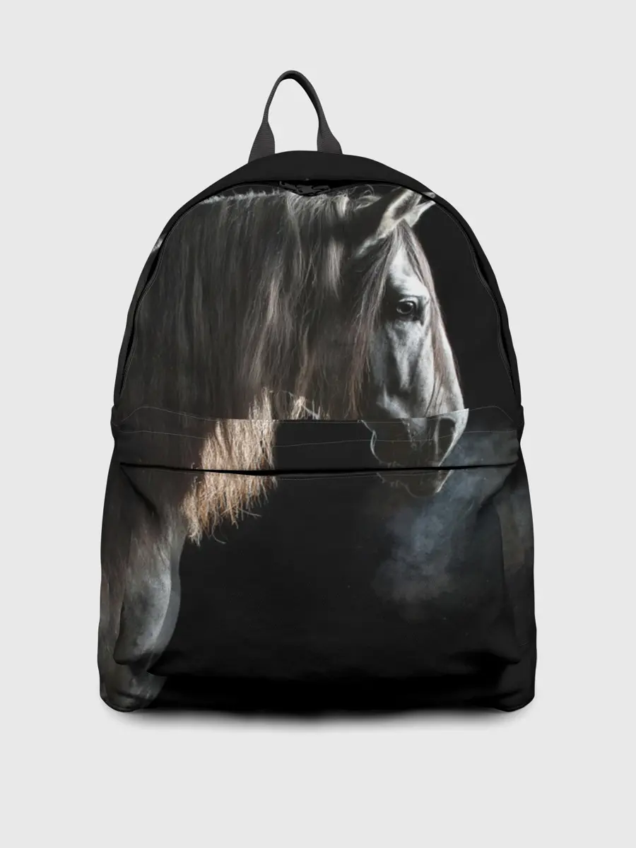 Рюкзак джинсовый / Серный в яблоках конь