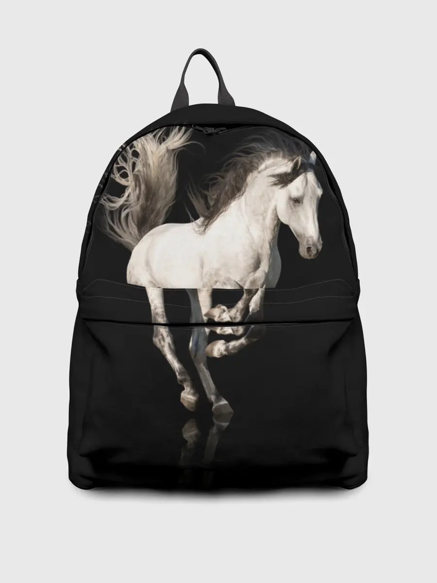 Рюкзак джинсовый / Серный в яблоках конь