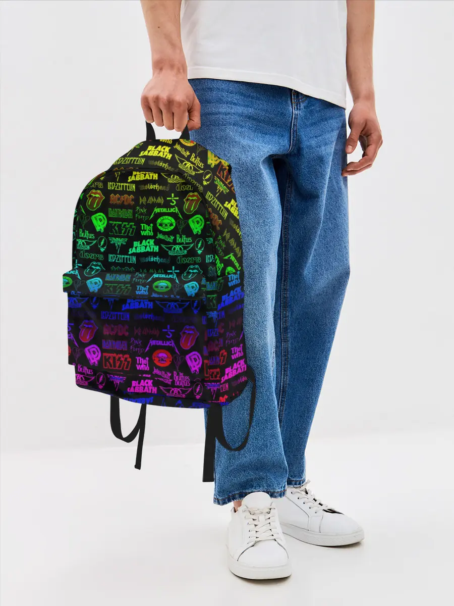 Рюкзак джинсовый / ЛОГОТИПЫ РОК ГРУППЫ