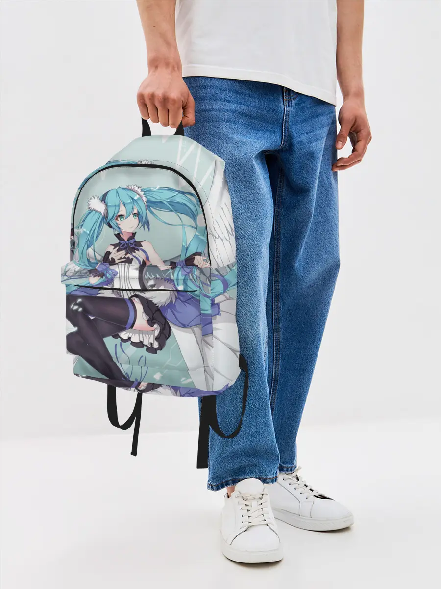 Рюкзак джинсовый / Хацуне Мику с крыльями