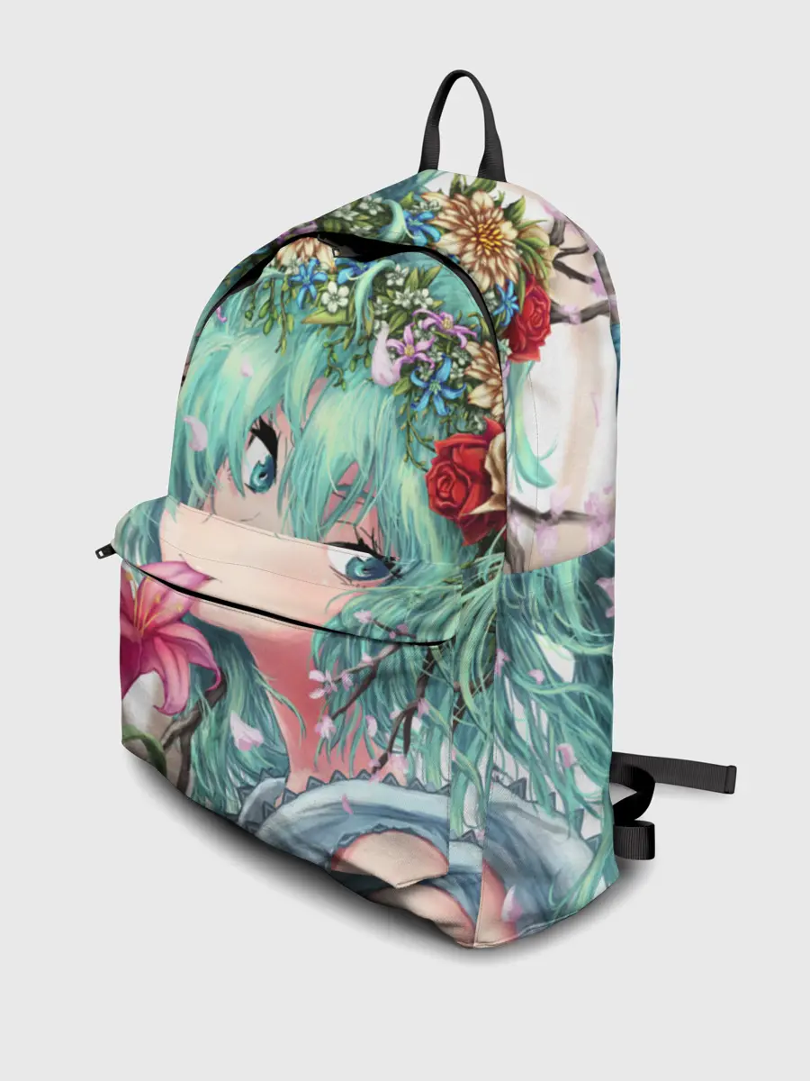 Рюкзак джинсовый / Цветок и Хацуне Мику