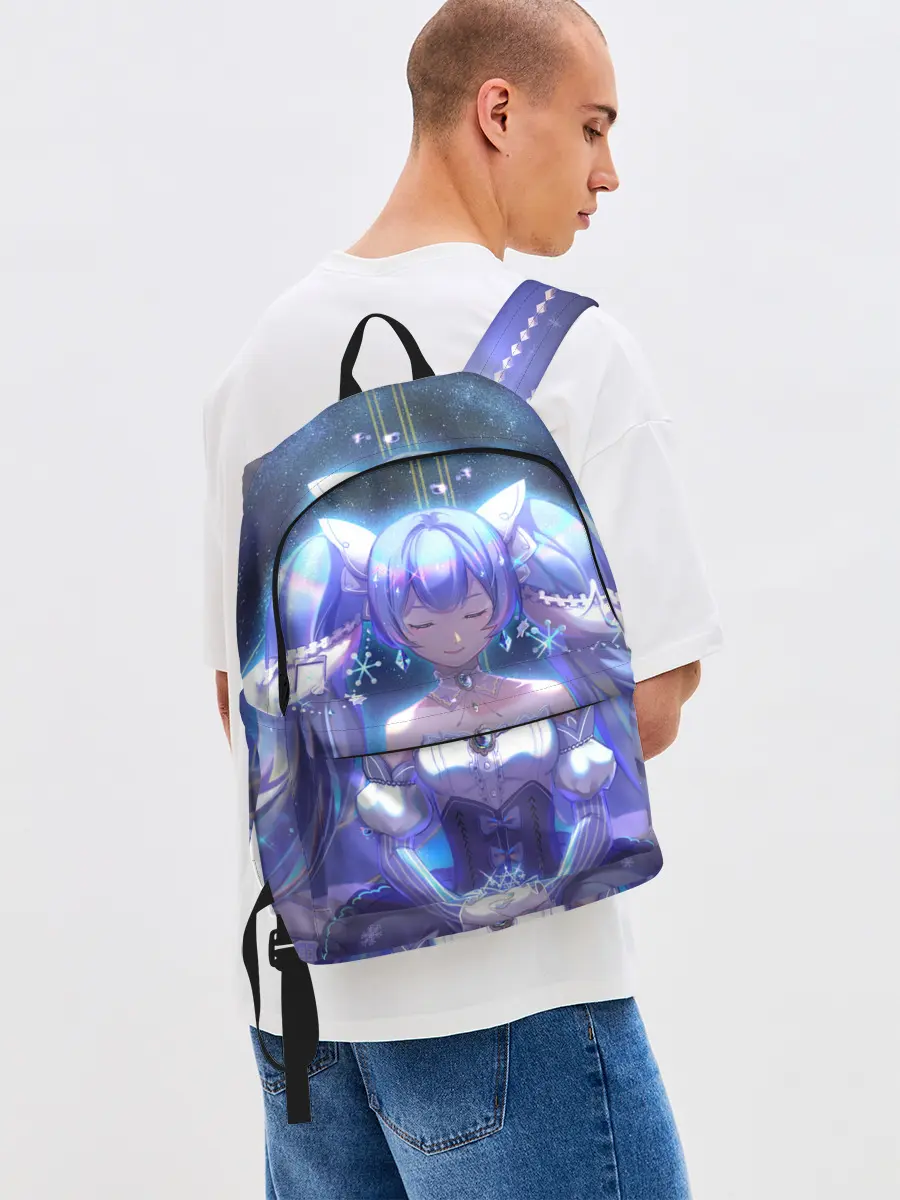 Рюкзак джинсовый / Хатцуне Мику медитирует