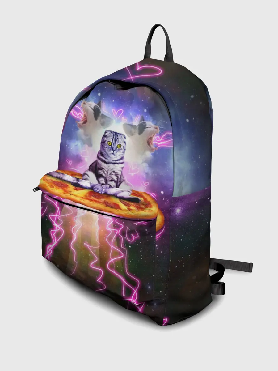 Рюкзак джинсовый / Кот на пицце