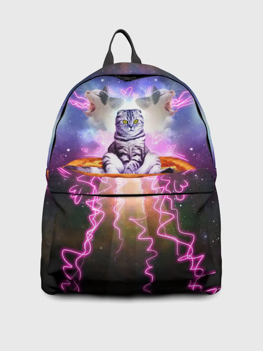 Рюкзак джинсовый / Кот на пицце