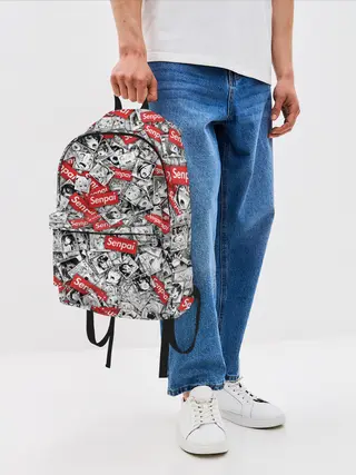 Рюкзак джинсовый / Senpai ahegao