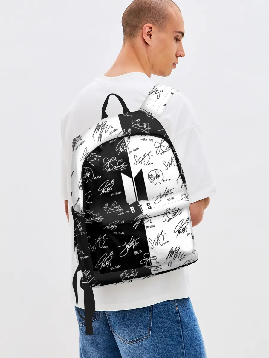 Рюкзак джинсовый / BTS АВТОГРАФЫ