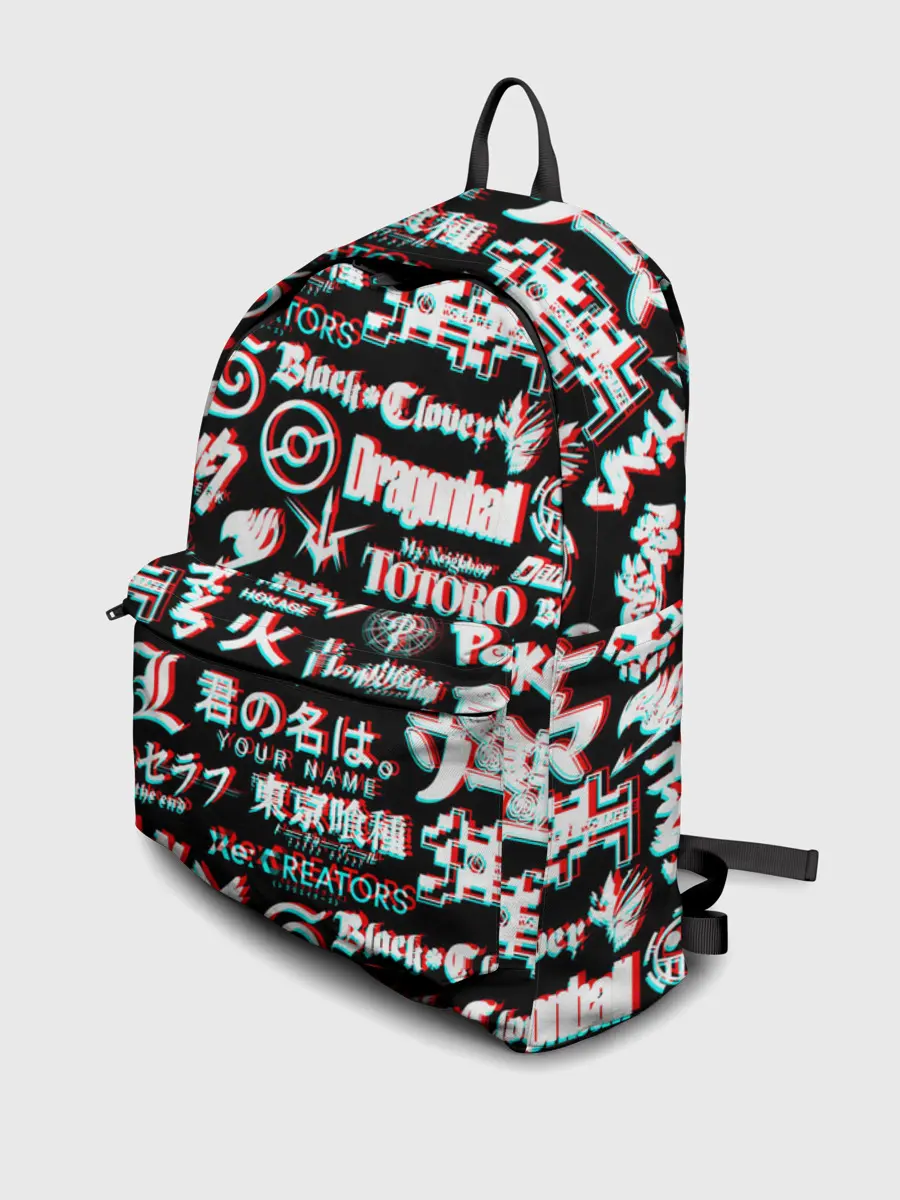 Рюкзак джинсовый / ЛОГО АНИМЕ ГЛИТЧ