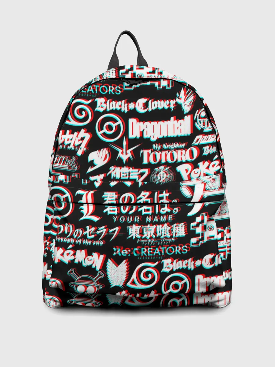 Рюкзак джинсовый / ЛОГО АНИМЕ ГЛИТЧ