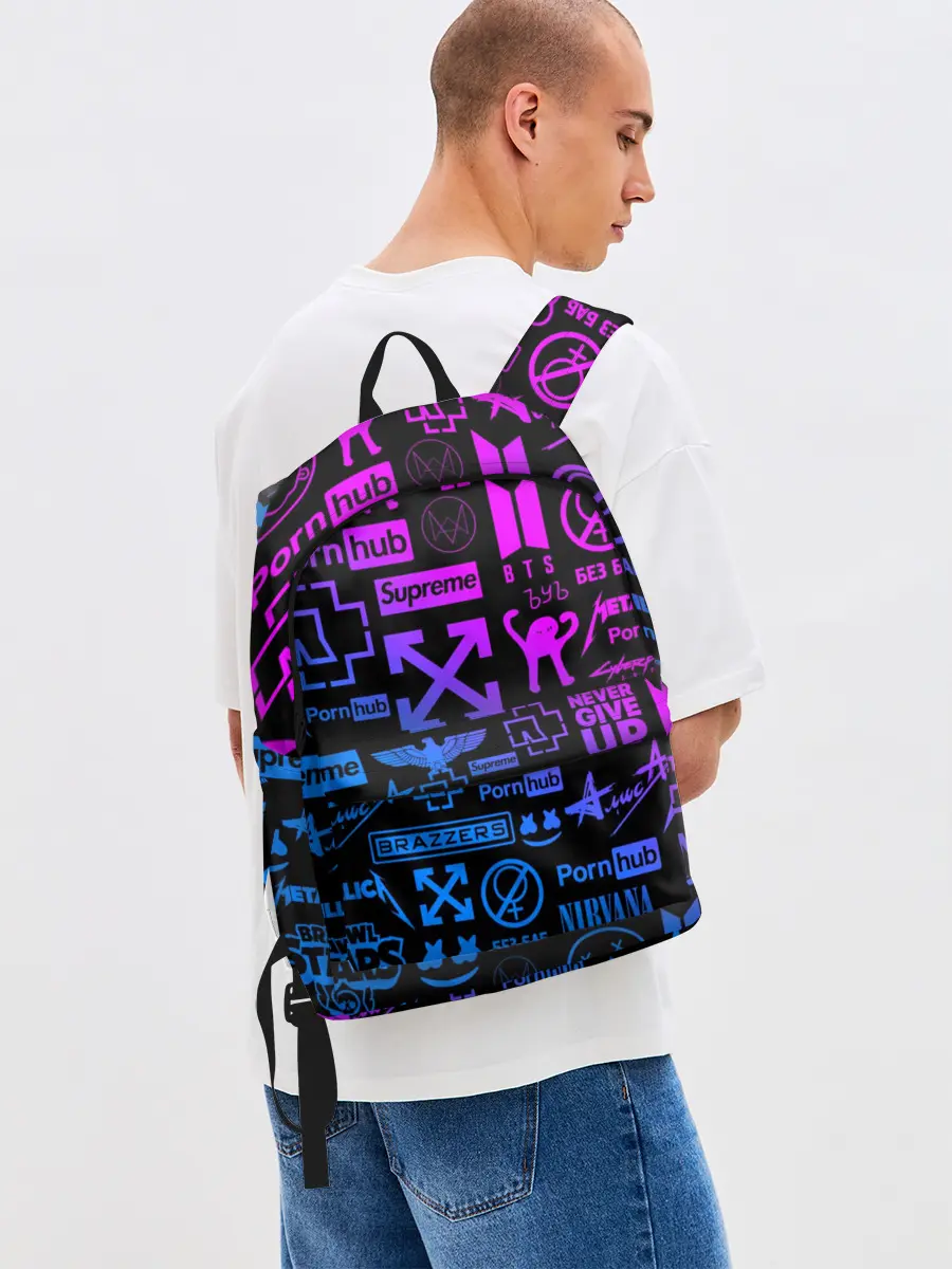 Рюкзак джинсовый / ЛУЧШИЕ ПРИНТЫ LOGOBOMBING