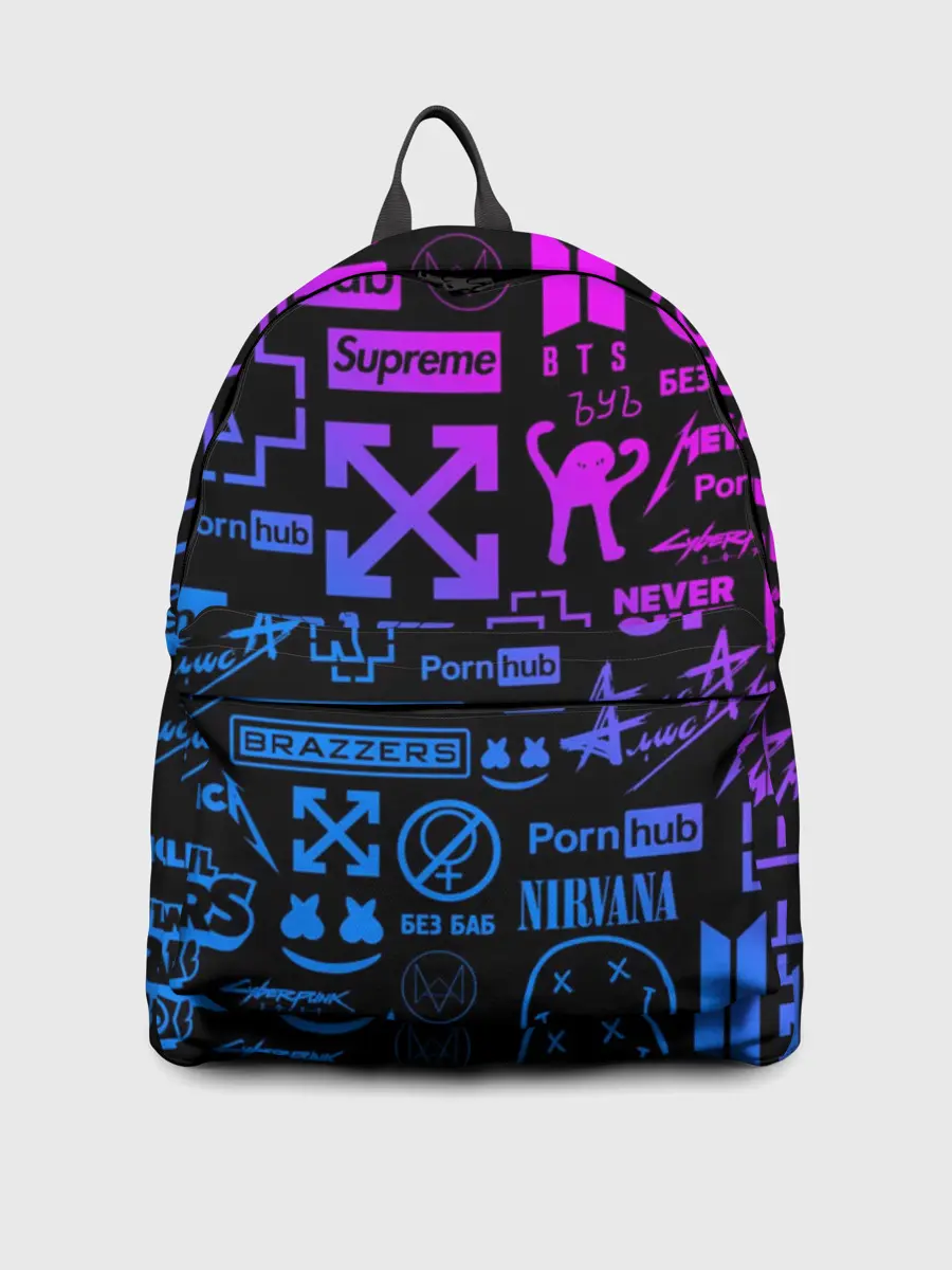 Рюкзак джинсовый / ЛУЧШИЕ ПРИНТЫ LOGOBOMBING