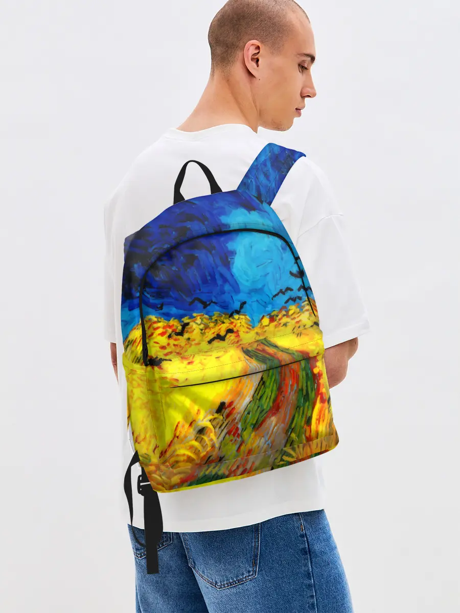 Рюкзак джинсовый / ВАНГОГ НОЧНОЕ ПОЛЕ